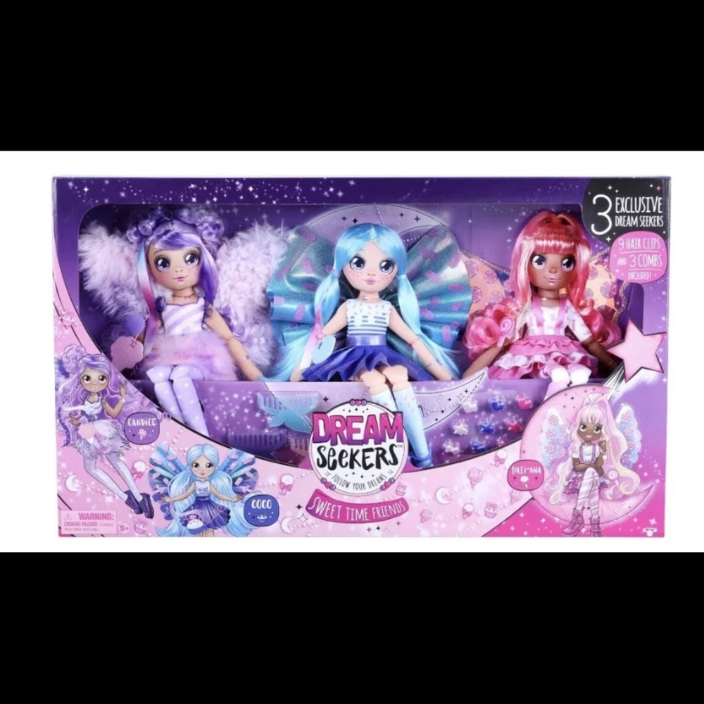 New - Dream Seeker Magical Fairy Fashion Doll 3 Pack, Candice, Lolli-Ana and